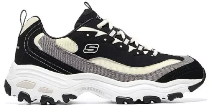 Giày Skechers D'Lites 1.0 Milk Tea Bear Corduroy 'Black White' 149906-BKNT Giày Skechers D'Lites 1.0 Milk Tea Bear Corduroy 'Black White' 149906-BKNT