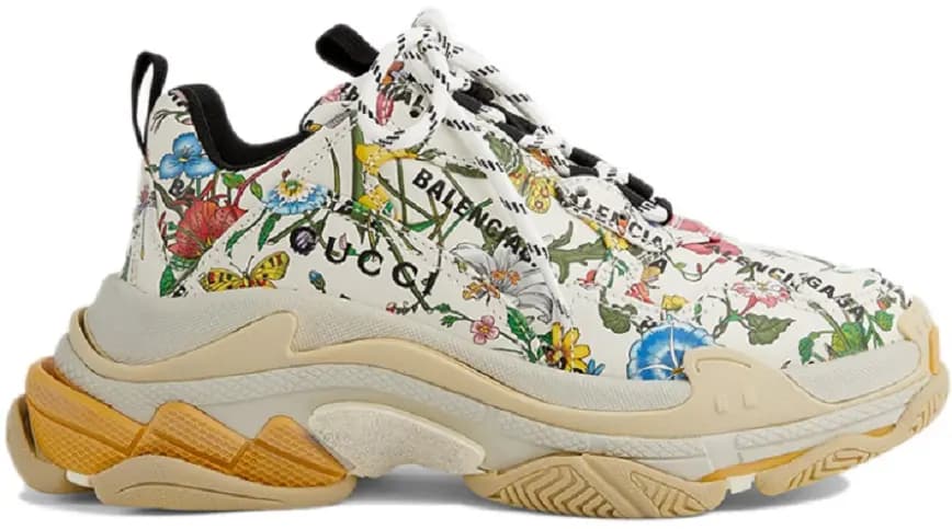 Giày Gucci x Balenciaga Triple S 'Flora Print' 677195 UL110 8461 Giày Gucci x Balenciaga Triple S 'Flora Print' 677195 UL110 8461
