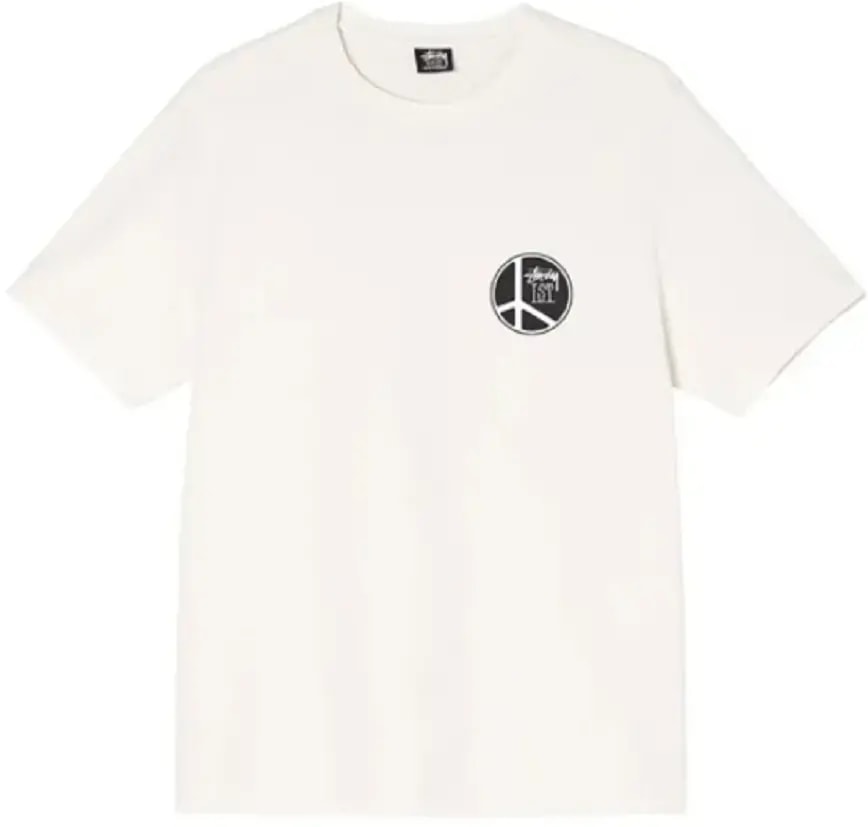 Áo Stussy Peace Dot Pigment Dyed Tee 'White' — kich-thuoc: lien-he-order Áo Stussy Peace Dot Pigment Dyed Tee 'White' — kich-thuoc: lien-he-order