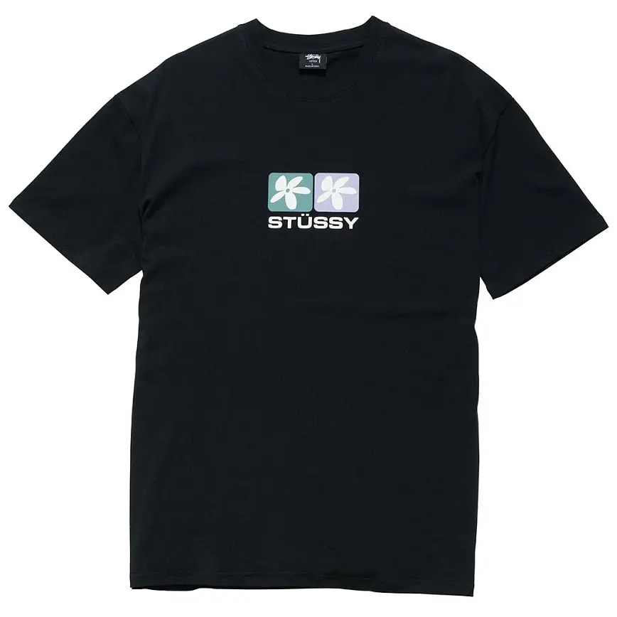 Áo Stussy Daisy SS Tee Black — kich-thuoc: L Áo Stussy Daisy SS Tee Black — kich-thuoc: L