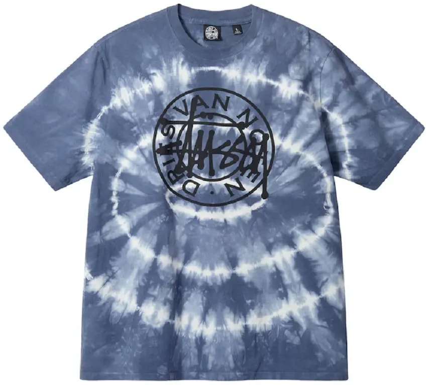Áo Stussy x Dries Van Noten Tie Dye Tee 'Blue' — kich-thuoc: XL Áo Stussy x Dries Van Noten Tie Dye Tee 'Blue' — kich-thuoc: XL