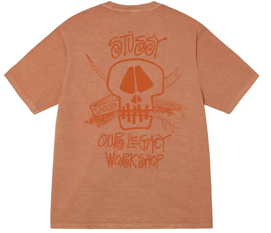 Áo Stussy x Our Legacy Work Shop Surf Skull Pigment Dyed Tee 'Clay' Áo Stussy x Our Legacy Work Shop Surf Skull Pigment Dyed Tee 'Clay'