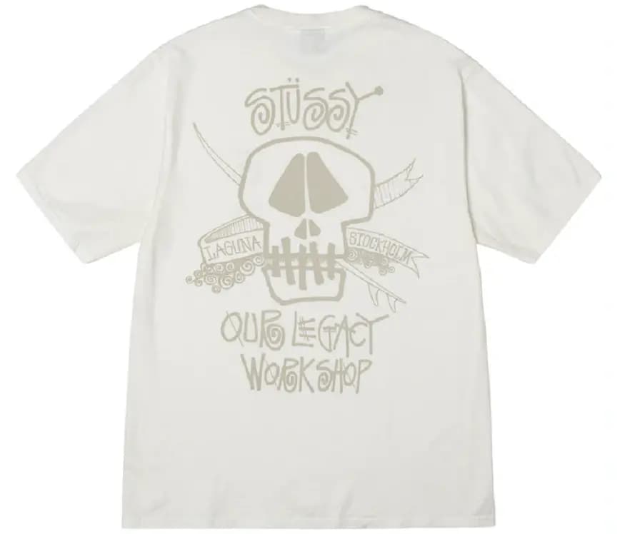 Áo Stussy x Our Legacy Work Shop Surf Skull Pigment Dyed Tee 'Natural' Áo Stussy x Our Legacy Work Shop Surf Skull Pigment Dyed Tee 'Natural'