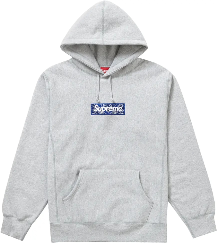 Áo Supreme Bandana Box Logo Hooded Sweatshirt Heather Grey SUP-BABLHSHGY — kich-thuoc: S Áo Supreme Bandana Box Logo Hooded Sweatshirt Heather Grey SUP-BABLHSHGY — kich-thuoc: S