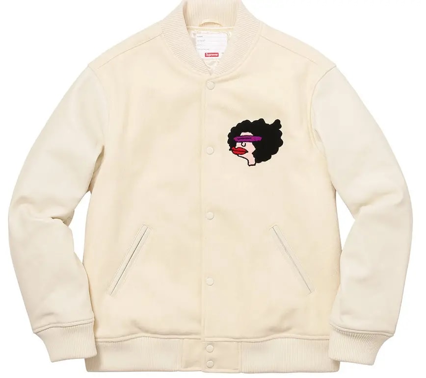 Áo Supreme Gonz Ramm Varsity Jacket Offwhite — kich-thuoc: M Áo Supreme Gonz Ramm Varsity Jacket Offwhite — kich-thuoc: M
