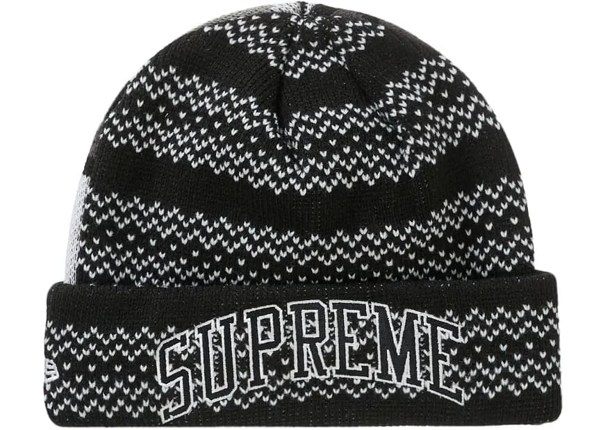 Mũ Supreme New Era Split Beanie 'Black' Mũ Supreme New Era Split Beanie 'Black'