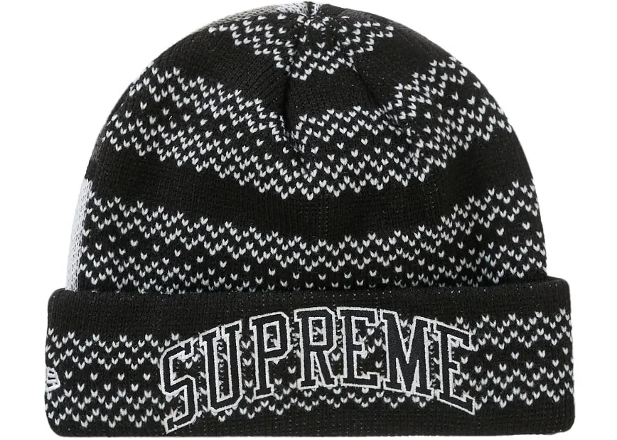 Mũ Supreme New Era Split Beanie 'Black' — kich-thuoc: 1-size Mũ Supreme New Era Split Beanie 'Black' — kich-thuoc: 1-size