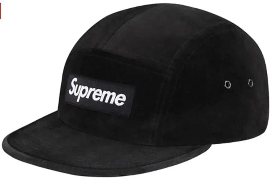 Mũ Supreme Suede Camp Cap 'Black' Mũ Supreme Suede Camp Cap 'Black'
