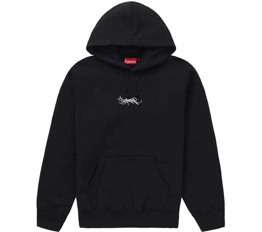 Áo Supreme Tag Logo Hooded Sweatshirt Black SUP-TALHSBK Áo Supreme Tag Logo Hooded Sweatshirt Black SUP-TALHSBK