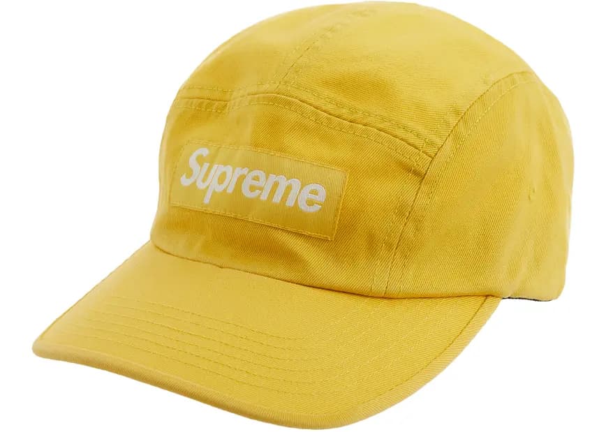 Mũ Supreme Washed Chino Twill Camp Cap 'Yellow' Mũ Supreme Washed Chino Twill Camp Cap 'Yellow'