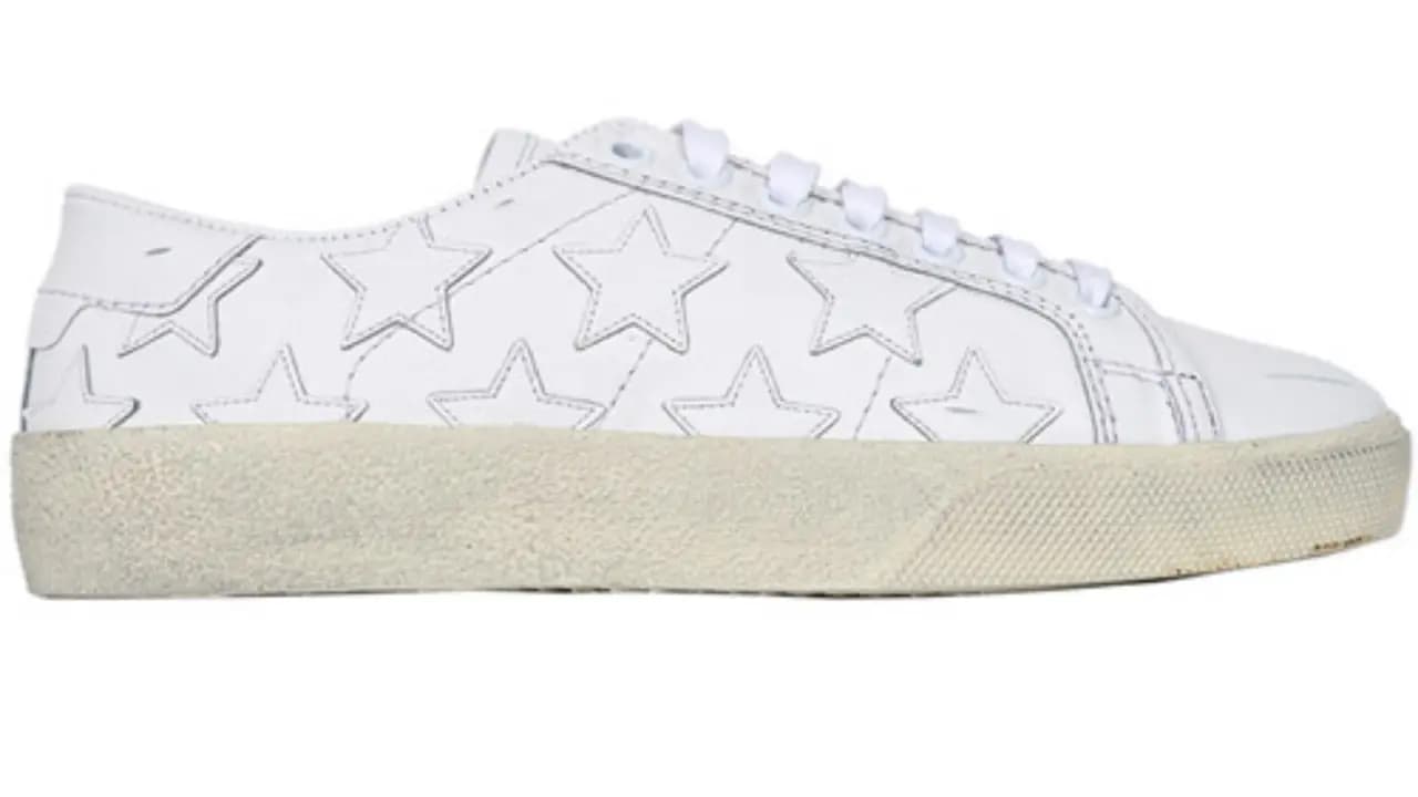 Giày Saint Laurent Women's Star Leather Patch Sneakers 457824-CN400-9013 Giày Saint Laurent Women's Star Leather Patch Sneakers 457824-CN400-9013