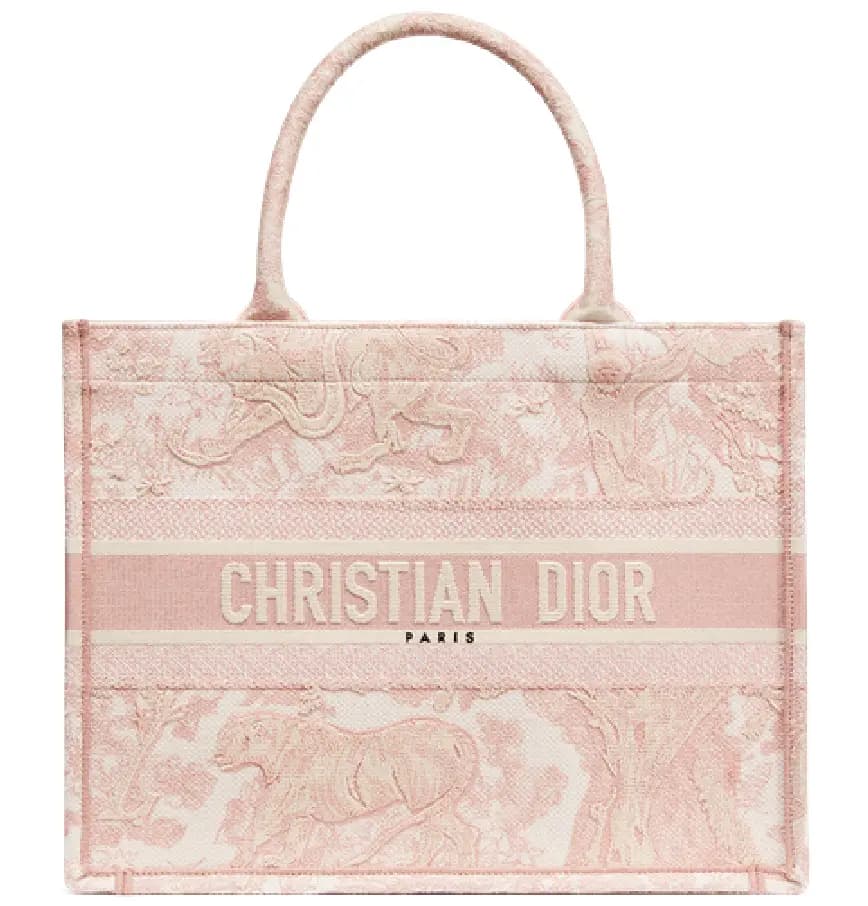 Túi Dior Medium Book Tote 'Pink Toile De Jouy Embroidery' M1296ZTDT-M956 Túi Dior Medium Book Tote 'Pink Toile De Jouy Embroidery' M1296ZTDT-M956