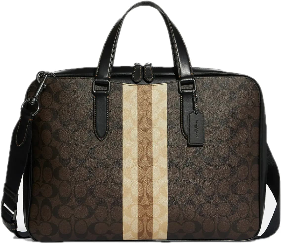 Túi Coach Graham Slim Brief Canvas Varsity Stripe 'Gunmetal' C9826-QBMAA Túi Coach Graham Slim Brief Canvas Varsity Stripe 'Gunmetal' C9826-QBMAA