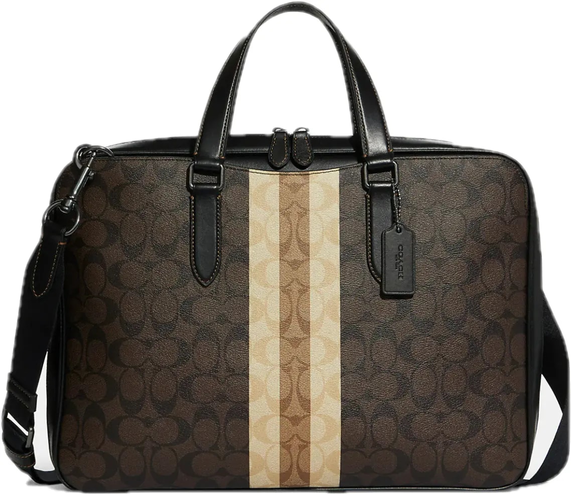 Túi Coach Graham Slim Brief Canvas Varsity Stripe 'Gunmetal' C9826-QBMAA Túi Coach Graham Slim Brief Canvas Varsity Stripe 'Gunmetal' C9826-QBMAA