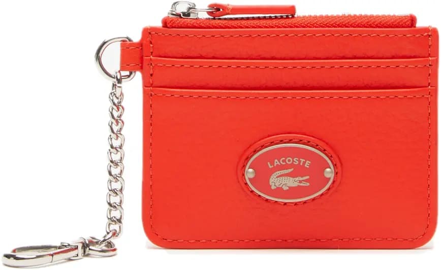 Ví Lacoste Snap Grained Leather Card Holder 'Red' NF3935G53G-L41 Ví Lacoste Snap Grained Leather Card Holder 'Red' NF3935G53G-L41