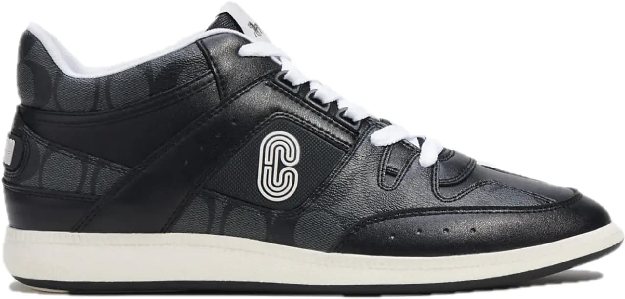 Giày Coach Mid Top Sneaker In Signature Canvas 'Black' CI083-BLK Giày Coach Mid Top Sneaker In Signature Canvas 'Black' CI083-BLK