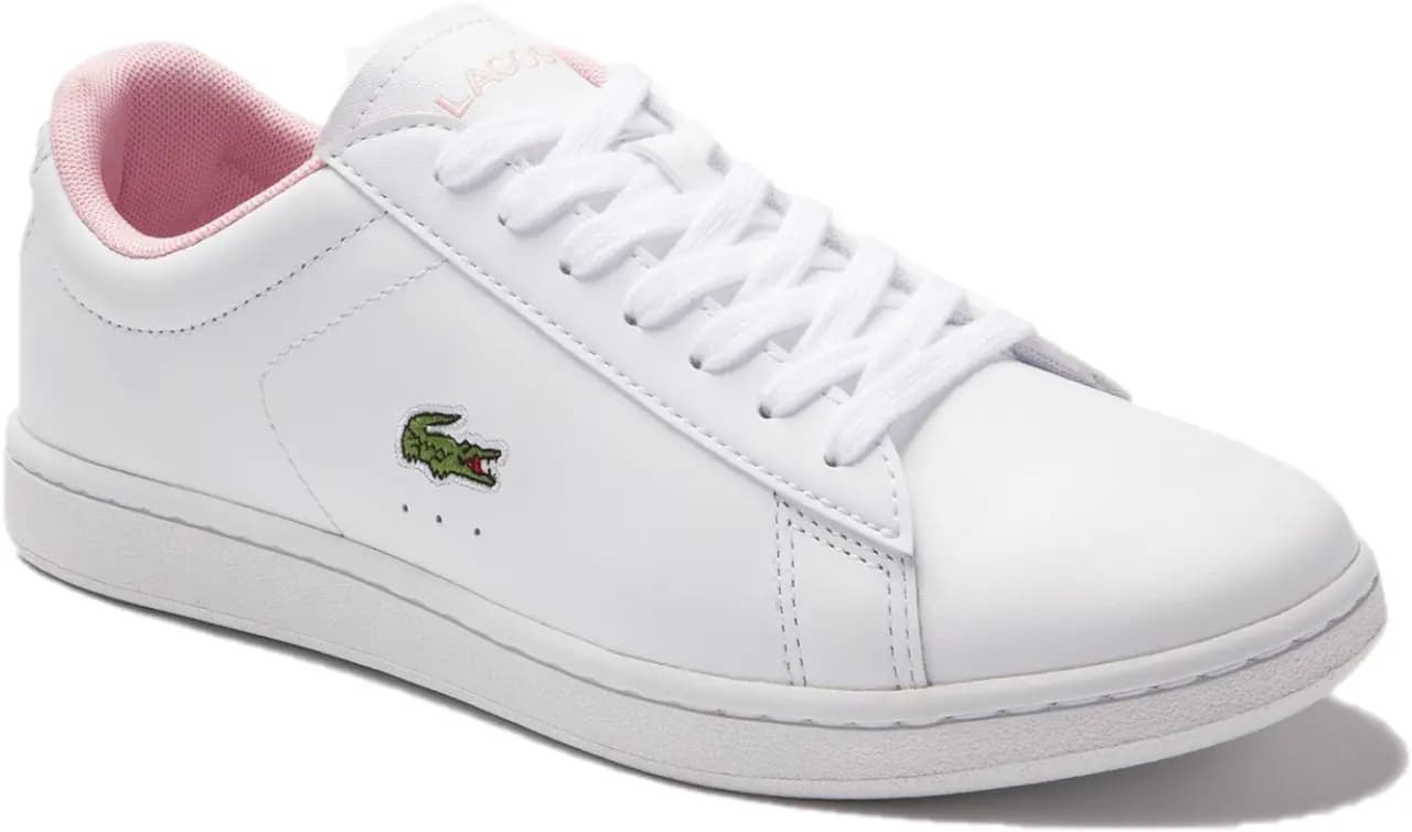 Giày Lacoste Women's Carnaby Evo Leather and Synthetic Sneakers White Pink 740SFA0037-1Y9 Giày Lacoste Women's Carnaby Evo Leather and Synthetic Sneakers White Pink 740SFA0037-1Y9