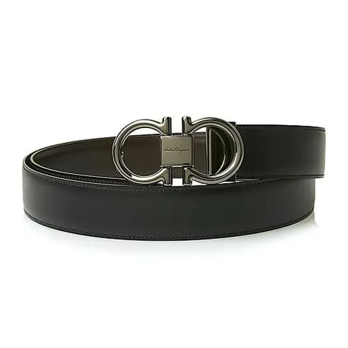 Thắt Lưng Salvatore Ferragamo Men's Belt Gancini 745801 NERO HICKORY 46 Thắt Lưng Salvatore Ferragamo Men's Belt Gancini 745801 NERO HICKORY 46