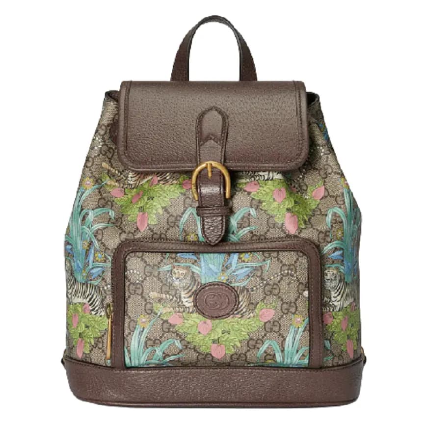 Balo Gucci Tiger GG Beige And Brown Leather 674147-UTBDC-9885 Balo Gucci Tiger GG Beige And Brown Leather 674147-UTBDC-9885
