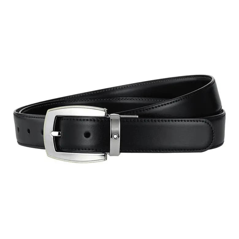 Thắt lưng Montblanc Convex Reversible Leather Belt Black Brown 111081 Thắt lưng Montblanc Convex Reversible Leather Belt Black Brown 111081