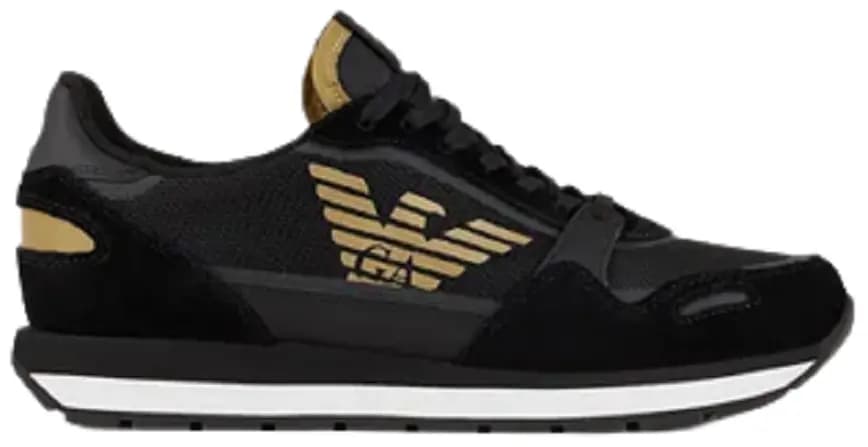 Giày Armani Suede And Mesh With Oversized Eagle 'Black' Giày Armani Suede And Mesh With Oversized Eagle 'Black'