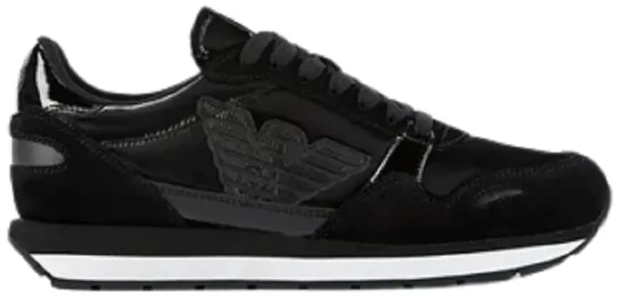 Giày Armani Suede With Nylon And Patent Leather Accents 'Black' Giày Armani Suede With Nylon And Patent Leather Accents 'Black'