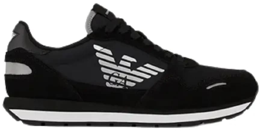 Giày Armani Mesh With Suede Details And Oversized Eagle 'Black' Giày Armani Mesh With Suede Details And Oversized Eagle 'Black'