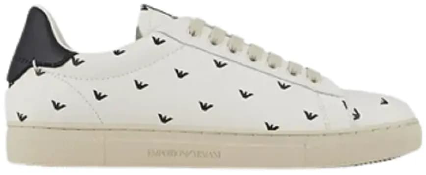 Giày Armani Soft Leather With All Over 3D Eagle 'White' Giày Armani Soft Leather With All Over 3D Eagle 'White'