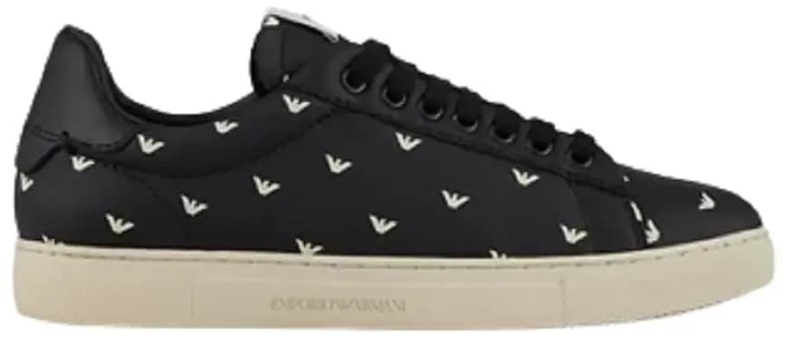 Giày Armani Soft Leather With All Over 3D Eagle 'Black' Giày Armani Soft Leather With All Over 3D Eagle 'Black'