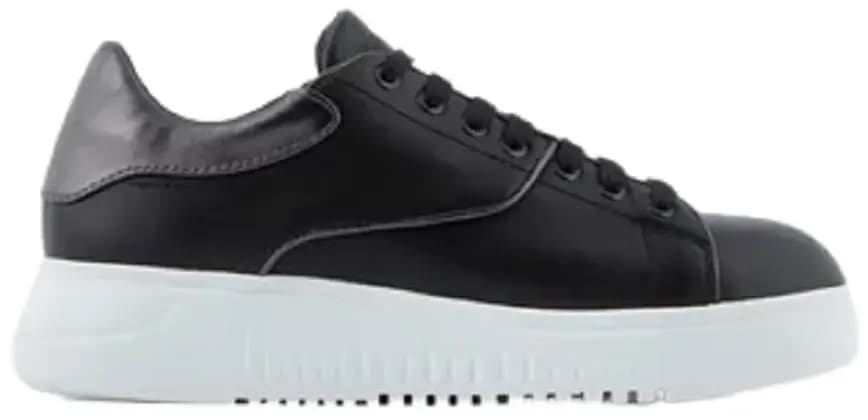 Giày Armani Leather With Laminated Details 'Black' Giày Armani Leather With Laminated Details 'Black'