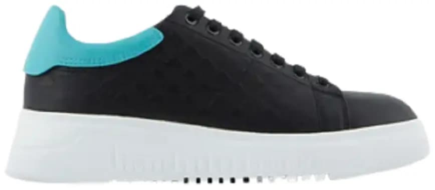 Giày Armani Embossed All Over Eagle Nappa Leather 'Black' Giày Armani Embossed All Over Eagle Nappa Leather 'Black'