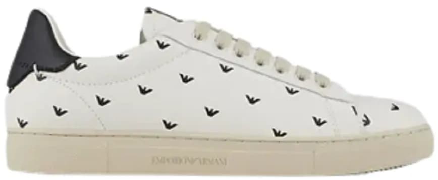 Giày Armani Soft Leather With All Over 3D Eagle 'White' Giày Armani Soft Leather With All Over 3D Eagle 'White'