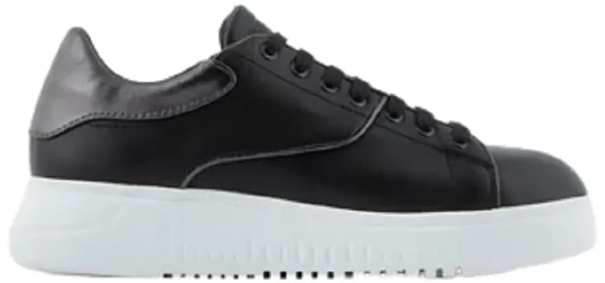 Giày Armani Leather With Laminated Details 'Black' Giày Armani Leather With Laminated Details 'Black'