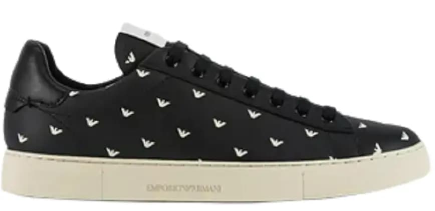 Giày Armani Soft Leather Sneakers 3D Eagles 'Black' X4X565XM9921K001 Giày Armani Soft Leather Sneakers 3D Eagles 'Black' X4X565XM9921K001