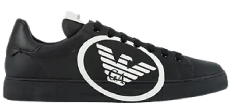 Giày Armani Leather Sneakers Oversized Eagle Logo 'Black' X4X554XM9901K001 Giày Armani Leather Sneakers Oversized Eagle Logo 'Black' X4X554XM9901K001