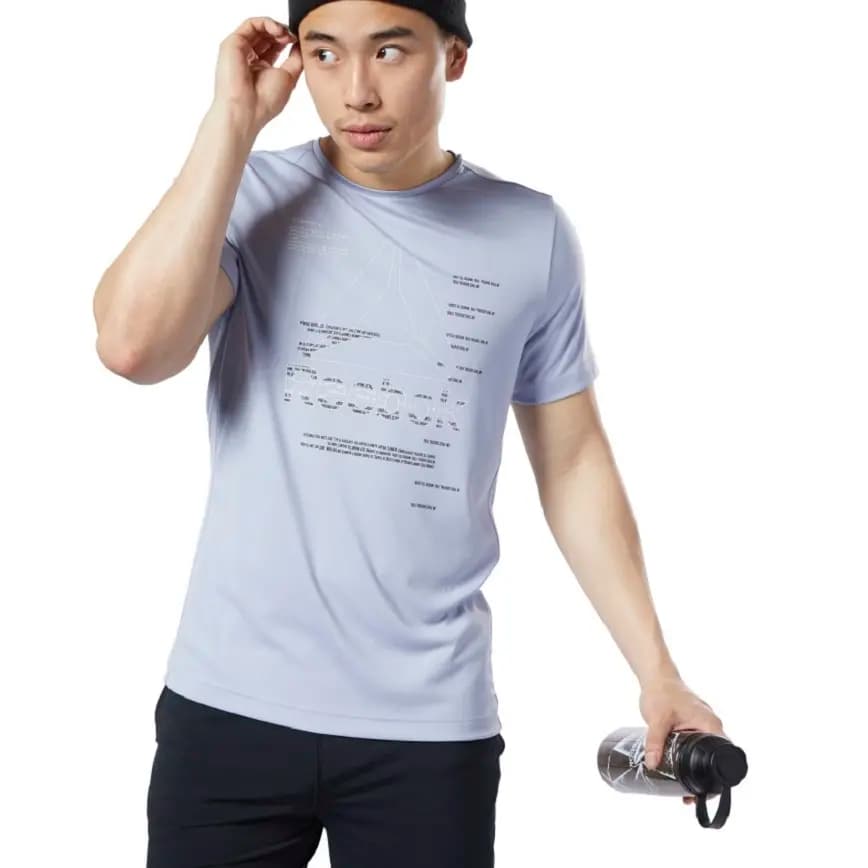 Reebok Workout Ready Graphic Tee Blue EC0864 Reebok Workout Ready Graphic Tee Blue EC0864