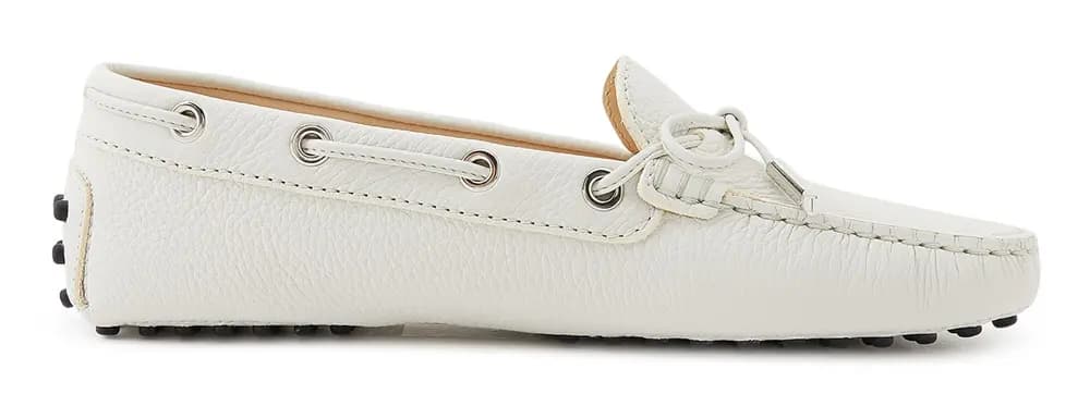 Giày Tod's Woman Gommino Driving Shoes in White Leather XXW0FW050305J19999 Giày Tod's Woman Gommino Driving Shoes in White Leather XXW0FW050305J19999