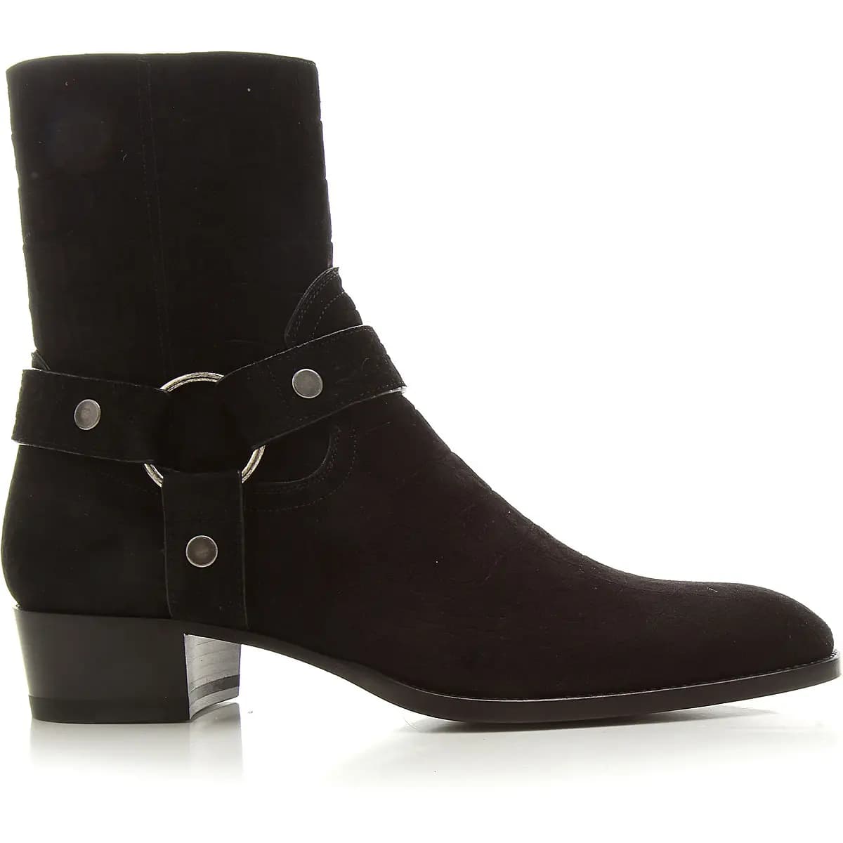 Giày Saint Laurent Wyatt Crocodile Embossed Suede Harness Boot 6035151Y2001000 Giày Saint Laurent Wyatt Crocodile Embossed Suede Harness Boot 6035151Y2001000