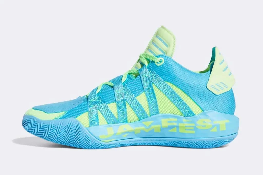 Adidas Dame 6 'JamFest' có hai mặt khác nhau ở trên cùng chiếc giày Adidas Dame 6 'JamFest' có hai mặt khác nhau ở trên cùng chiếc giày