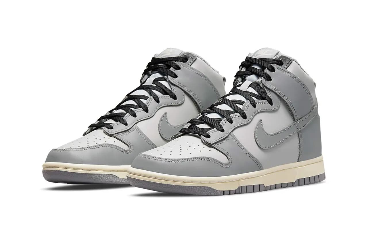 Nike Dunk High Emerges mới với phần Upper màu xám và phần Midsole vàng Nike Dunk High Emerges mới với phần Upper màu xám và phần Midsole vàng