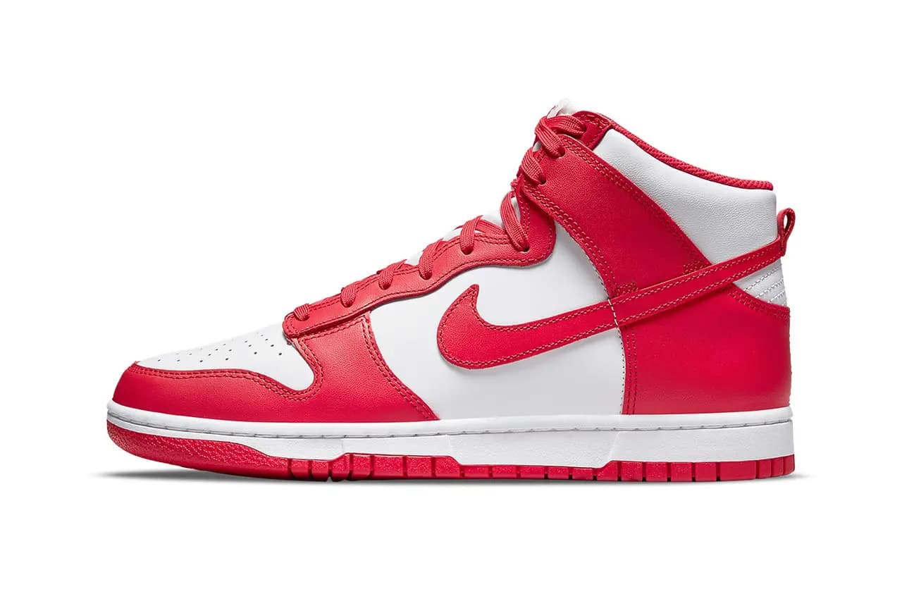 Hình ảnh chính thức về phiên bản Nike Dunk High "University Red" Hình ảnh chính thức về phiên bản Nike Dunk High "University Red"