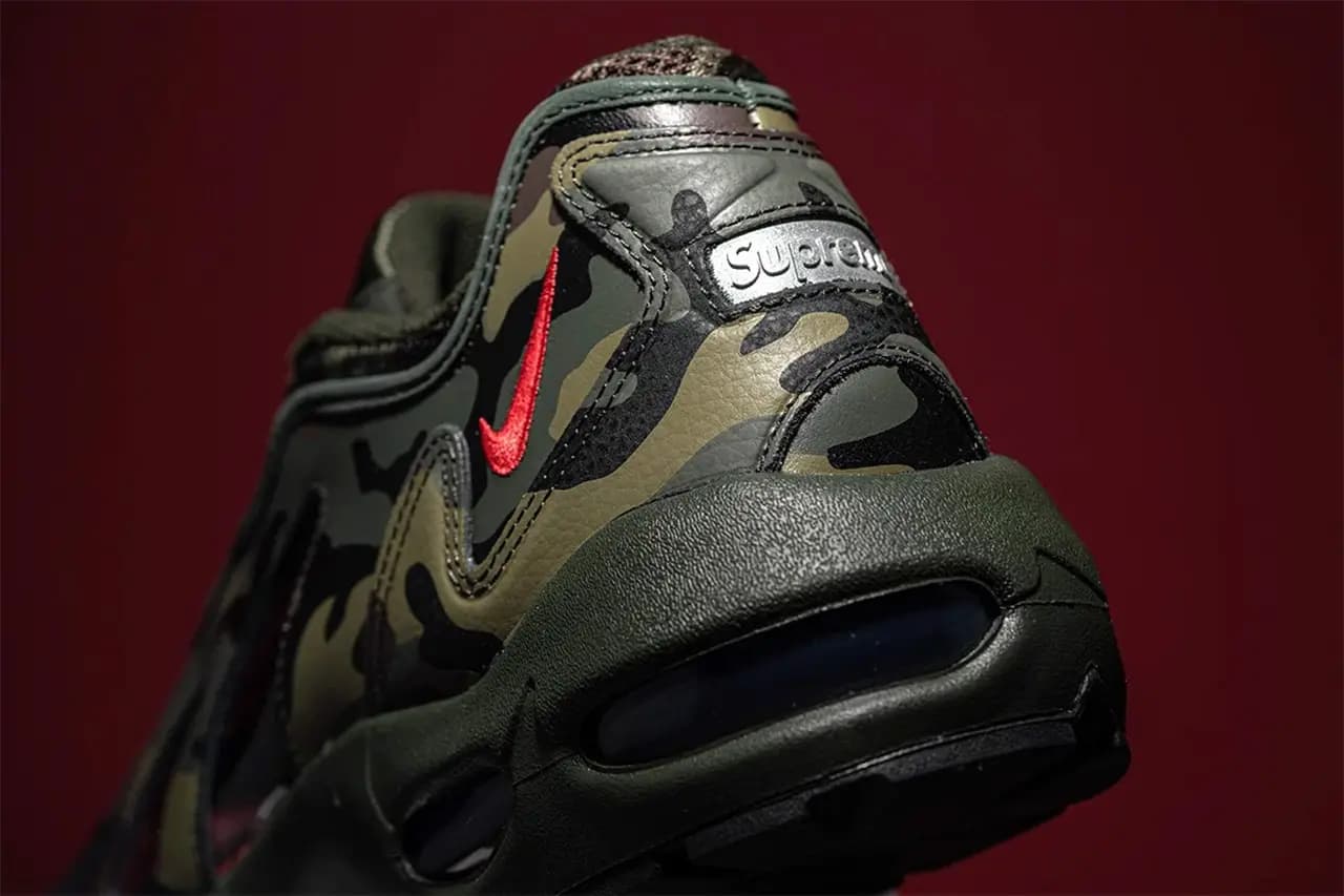 Những cái nhìn đầu tiên về sự hợp tác Supreme x Nike Air Max 96 "Camo" Những cái nhìn đầu tiên về sự hợp tác Supreme x Nike Air Max 96 "Camo"