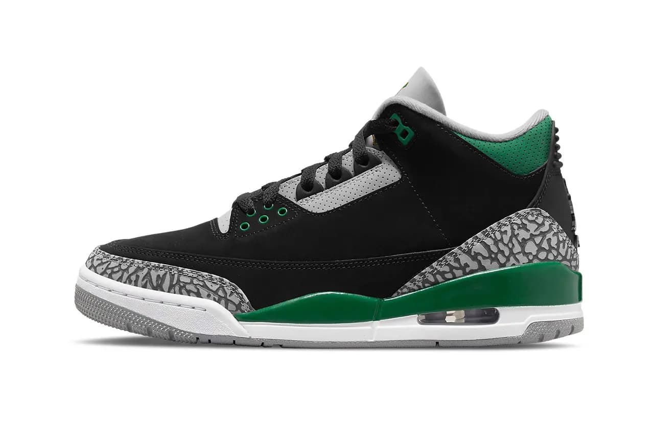 Hình ảnh chính thức về phiên bản Air Jordan 3 "Pine Green" Hình ảnh chính thức về phiên bản Air Jordan 3 "Pine Green"