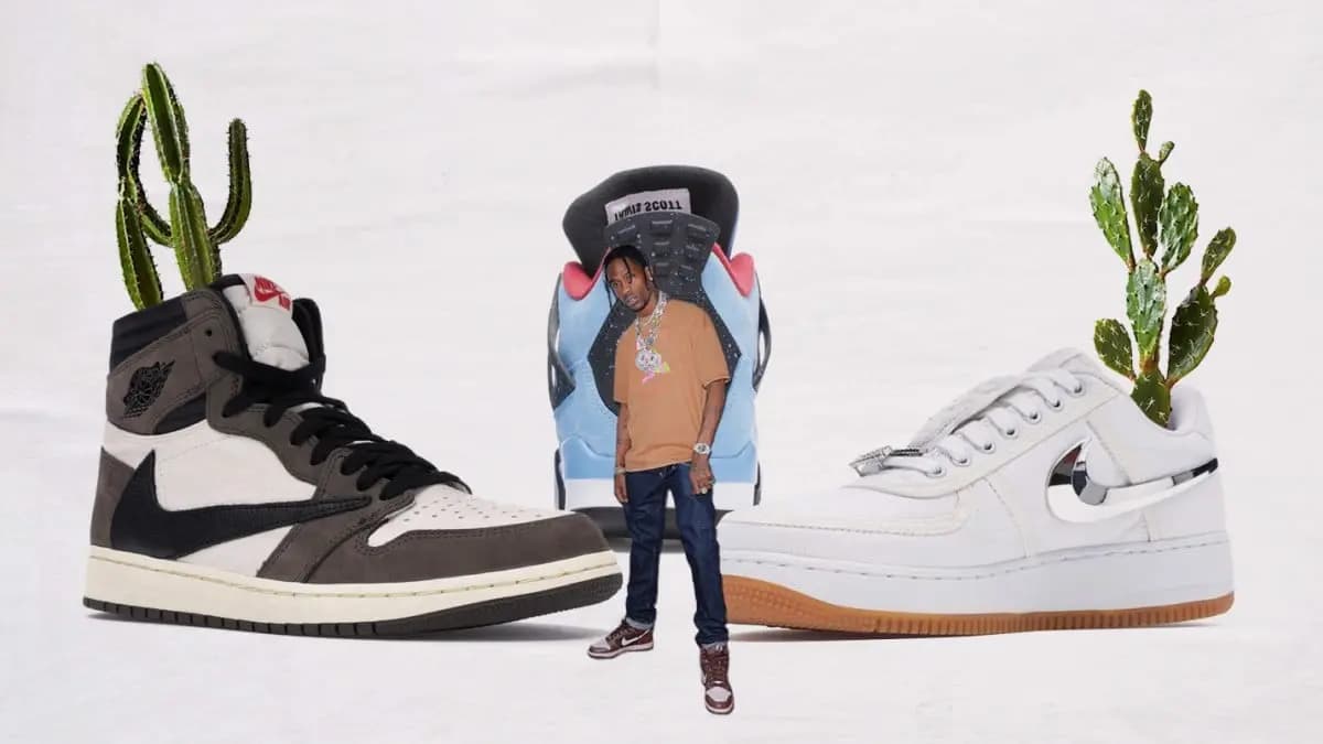 Hình ảnh on-feet của phiên bản Travis Scott x Nike Air Trainer 1 SP "Grey Haze" Hình ảnh on-feet của phiên bản Travis Scott x Nike Air Trainer 1 SP "Grey Haze"