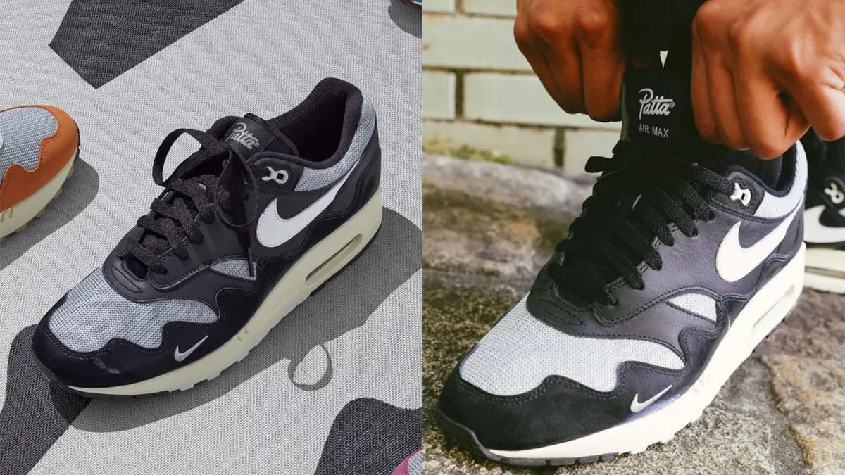 Cầm trên tay phiên bản Patta x Nike Air Max 1 "Black" mới nhất Cầm trên tay phiên bản Patta x Nike Air Max 1 "Black" mới nhất