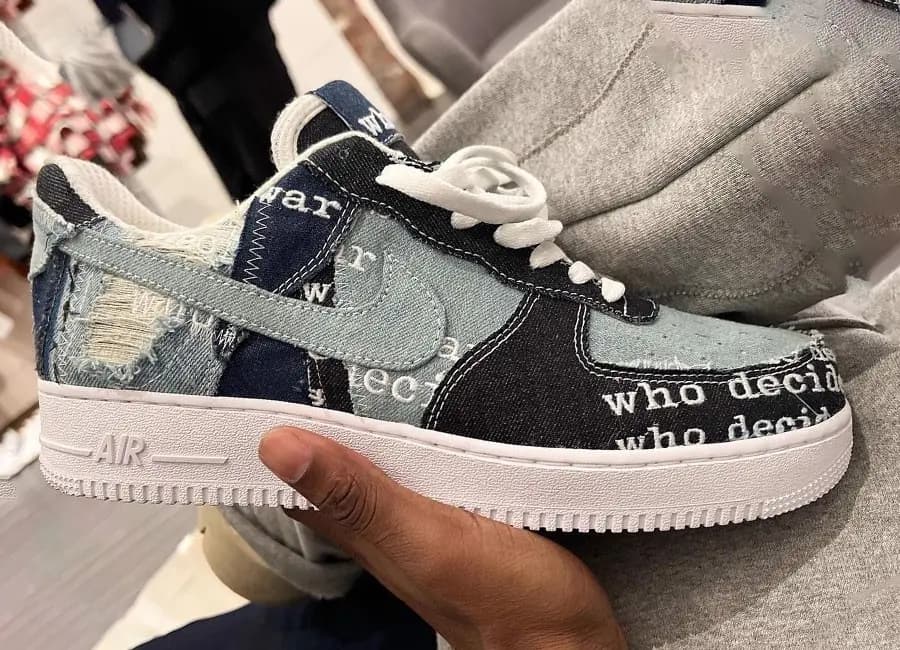 Hình ảnh đầu tiên về phiên bản WHO DECIDES WAR x Nike Air Force 1 Low Hình ảnh đầu tiên về phiên bản WHO DECIDES WAR x Nike Air Force 1 Low