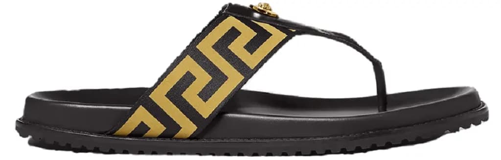 Dép Versace Medusa Greca 'Black Gold' 1008317-1A05957-2B15V Dép Versace Medusa Greca 'Black Gold' 1008317-1A05957-2B15V