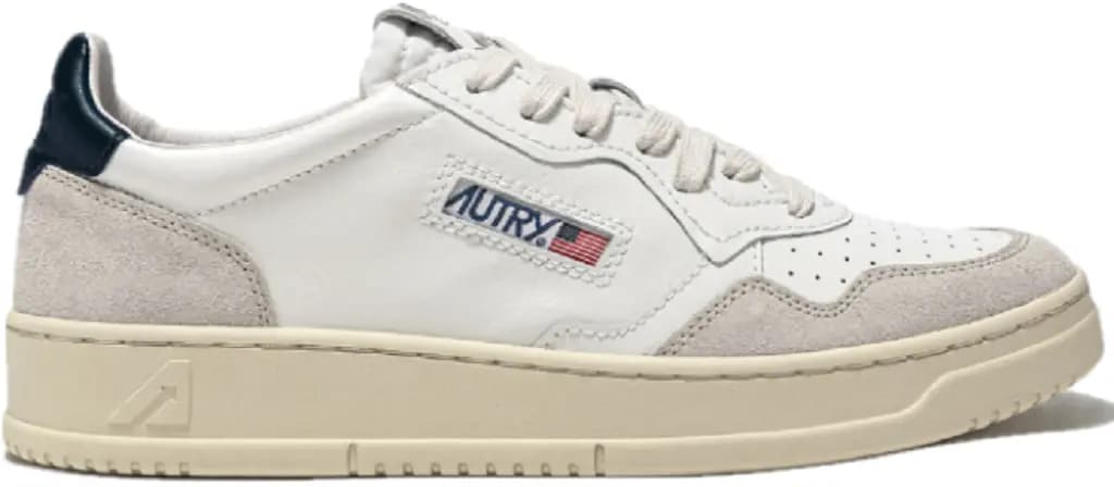 Giày Autry Medalist Low Leather Suede 'White Blue' AULW-LS28 Giày Autry Medalist Low Leather Suede 'White Blue' AULW-LS28