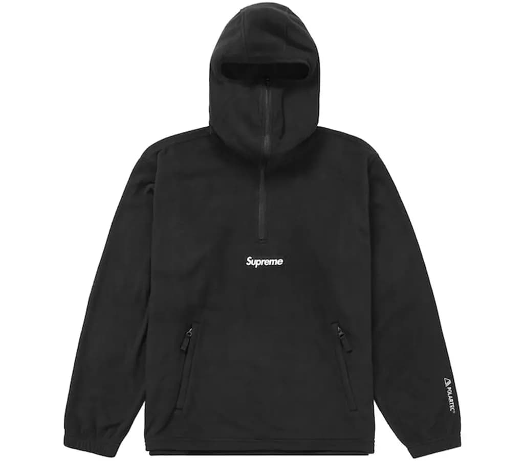 Áo Supreme Polartec Facemask Half Zip Hooded Sweatshirt 'Black' 23FW Áo Supreme Polartec Facemask Half Zip Hooded Sweatshirt 'Black' 23FW