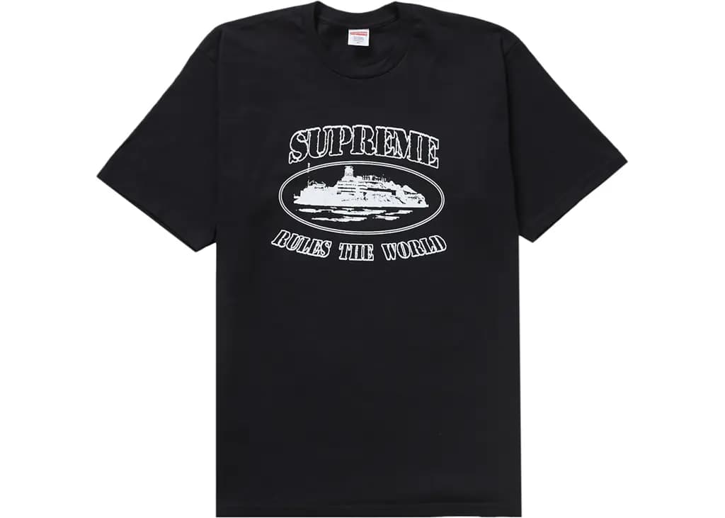 Áo Supreme x Corteiz Rules The World T-Shirt 'Black' 23FW Áo Supreme x Corteiz Rules The World T-Shirt 'Black' 23FW
